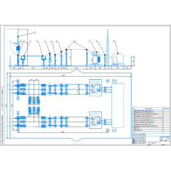 План-разрез подстанции вариант 11