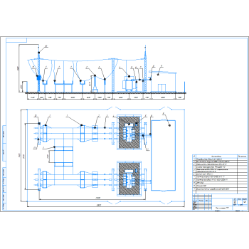 План-разрез подстанции вариант 12