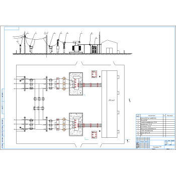 План-разрез подстанции вариант 6