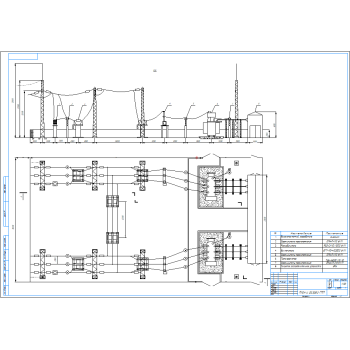 План-разрез подстанции вариант 7