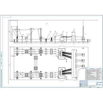 План-разрез подстанции вариант 8